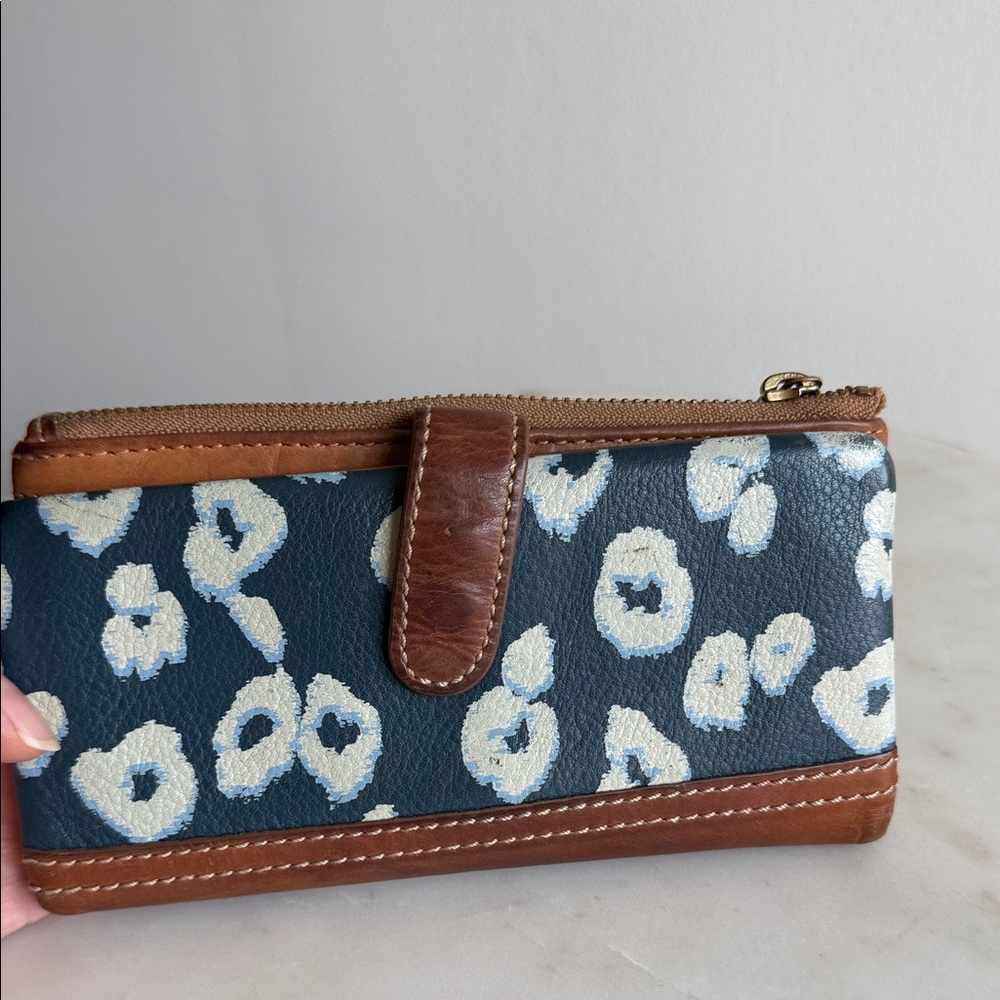 Fossil Blue and Brown Wallet